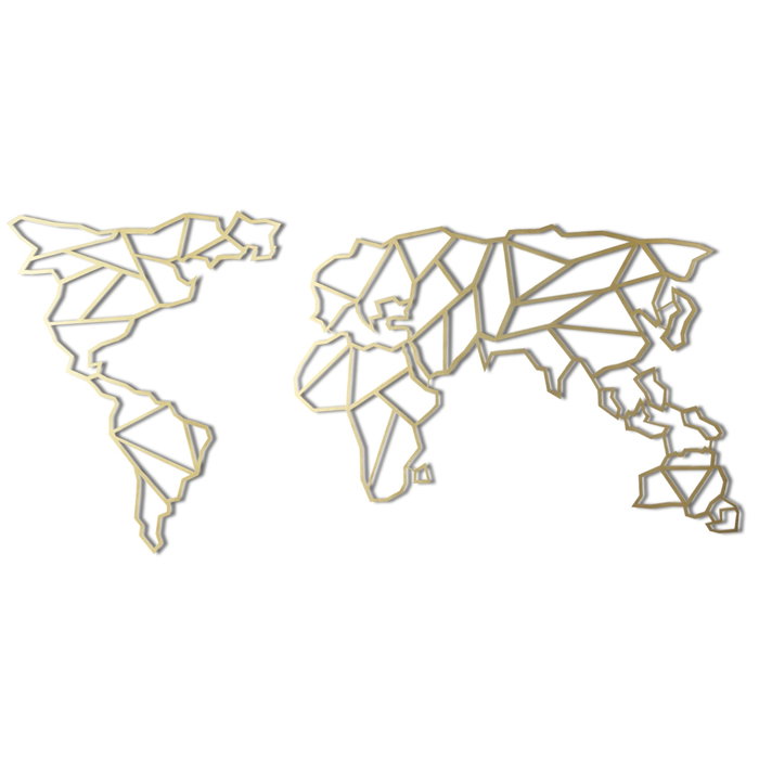 Wallity World Map - Gold Wallity World Map - Gold